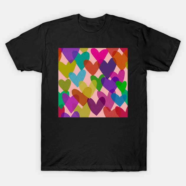 Love hearts paper cut tissue paper Lovecore y2k T-Shirt by Kimmygowland